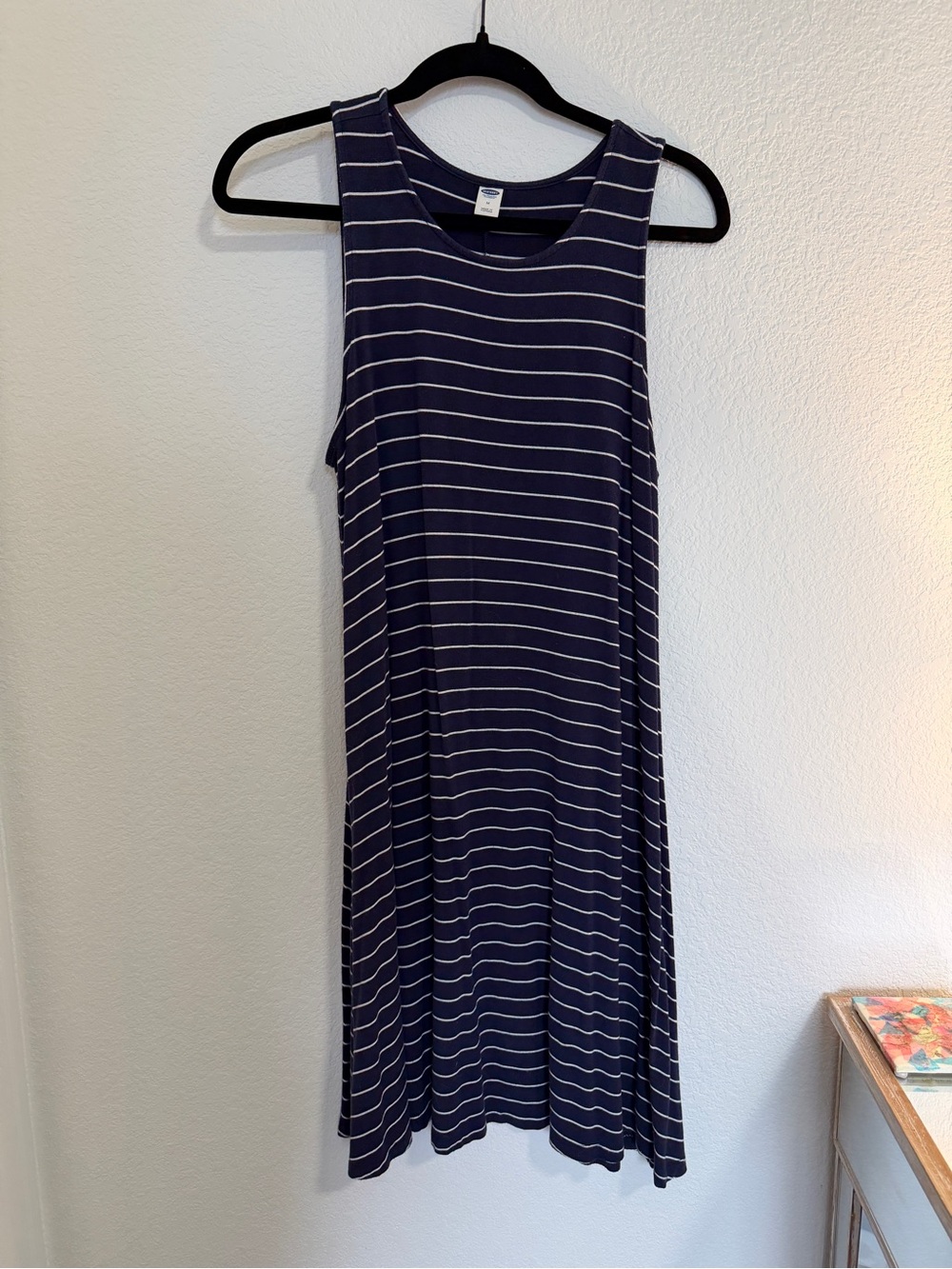 Old Navy Navy and White Striped Mini Dress